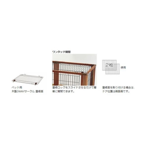 取寄5]リッチェル ペット用 木製3WAYサークル 屋根面: でっカート
