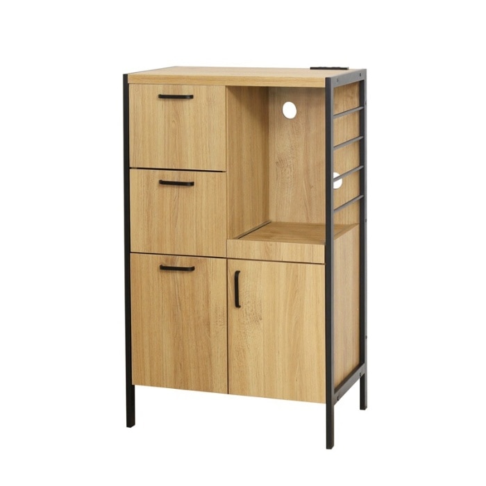 アート食器棚 60-100 23378 モダンナチュラル (本州四国九州限定)