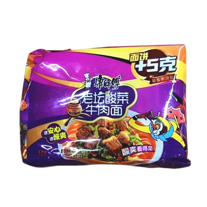 カンブリア宮殿で放送！ 綿半 ワールドマーケット 康師傅 老壇酸菜牛肉面  中国 ・インスタントラーメン 5食入り 【中国】 【賞味期限切迫品】