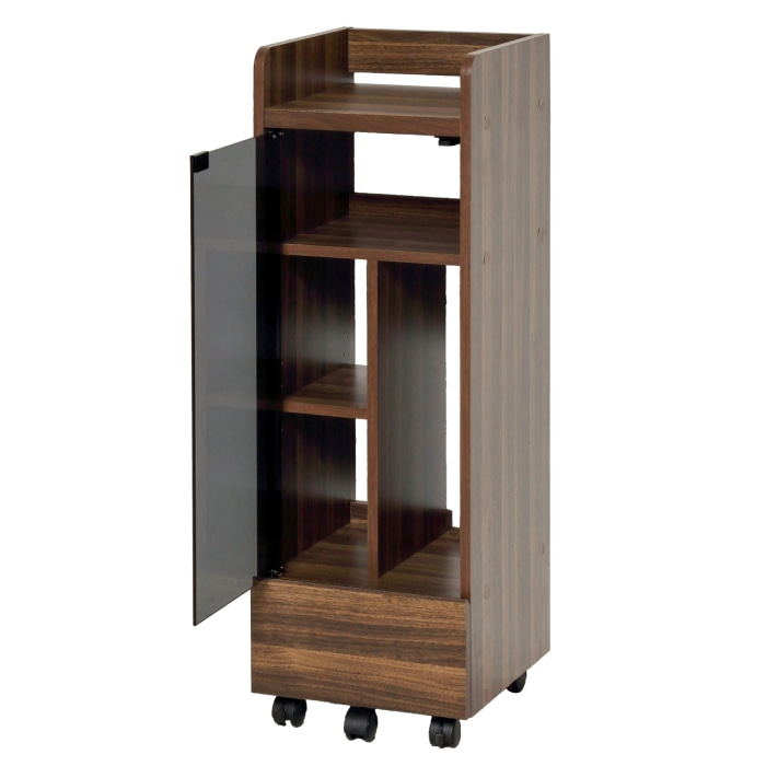 ゲーム機ラック キャスター付き 25237 ブラウン (本州四国九州限定)