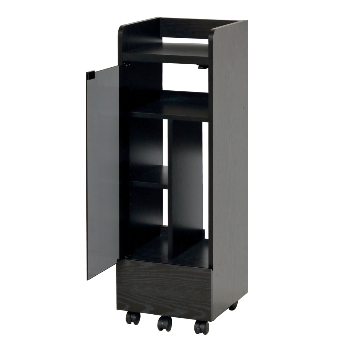 ゲーム機ラック キャスター付き 25241 ブラック (本州四国九州限定)