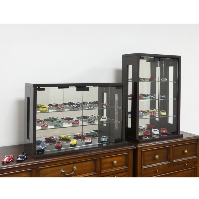 卓上コレクションケース 縦型 27061 ダークブラウン (本州四国九州限定)