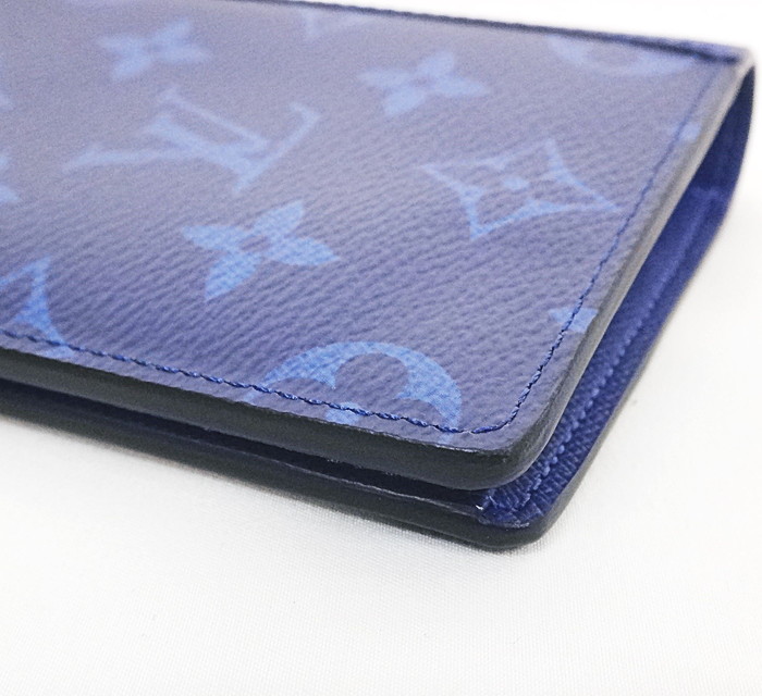 【SAランク】LOUIS VUITTON(ルイヴィトン) タイガラマ ポルトフォイユ ブラザ M30297 ブルー メンズ長財布