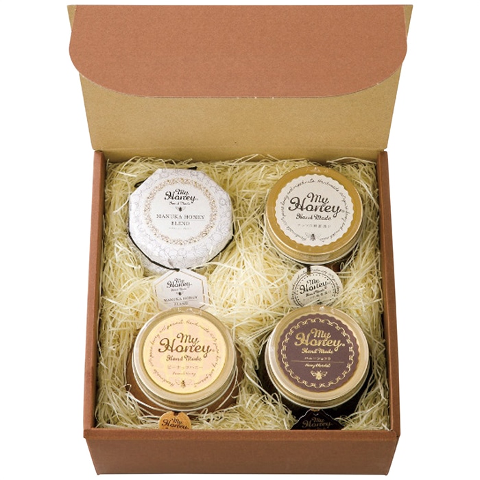 MYHONEY ナッツの蜂蜜漬け&マヌカハニーブレンド&ハニーショコラ&ピーナッツハニー セット [直送商品](4232-033)