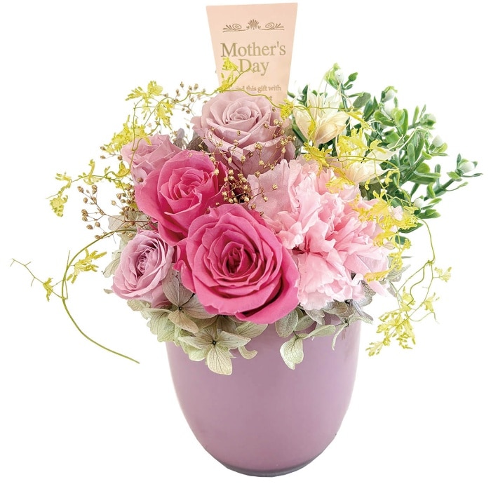 [直送商品]母の日 5/8-10お届け アークフラワースタジオ プリザーブドフラワー フルールソワレ ピンク 【配送指定日不可】 (1852-012)