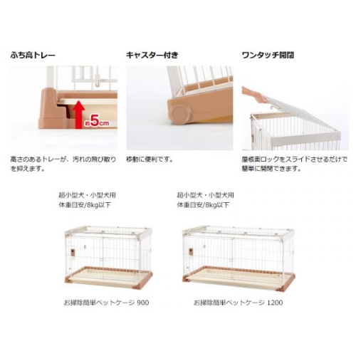 取寄5]リッチェル お掃除簡単ペットケージ 900: でっカート