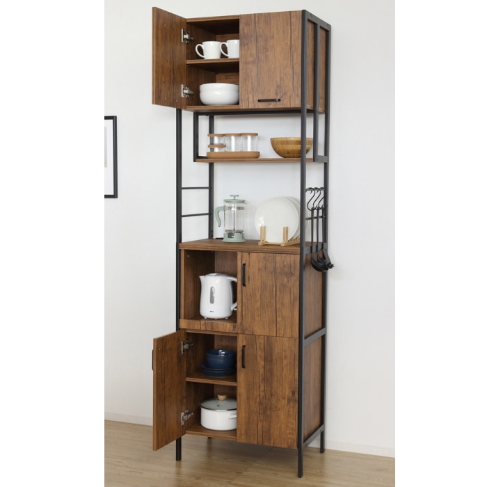 アート食器棚 60-200 23385 ヴィンテージブラウン (本州四国九州限定)