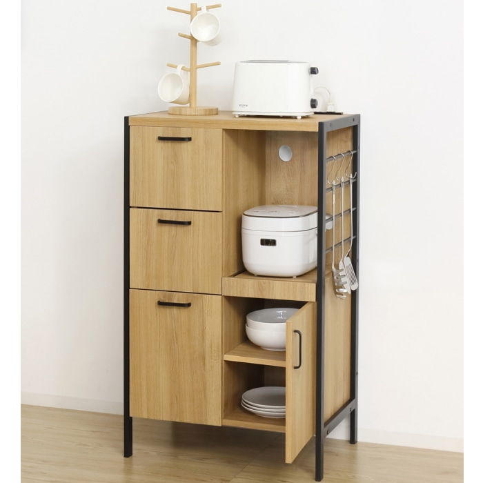 アート食器棚 60-100 23378 モダンナチュラル (本州四国九州限定)