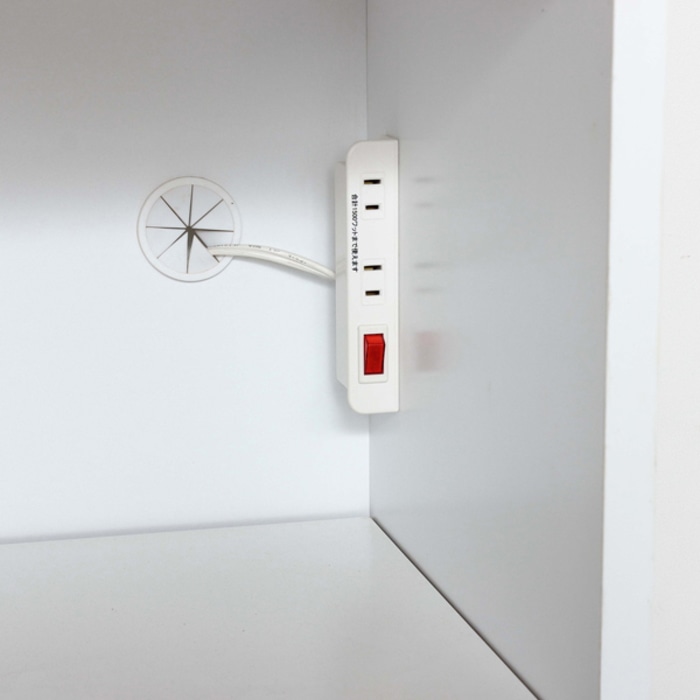 コンパクトレンジワゴン 2口コンセント付 23736 ホワイト (本州四国九州限定)