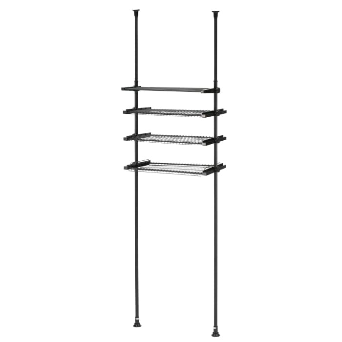 [すきま屋]もれなくTOFFY マジックボックスが2個付いてくる！デザイン突っ張り洗濯機ラック T0-DTS220BK ブラック