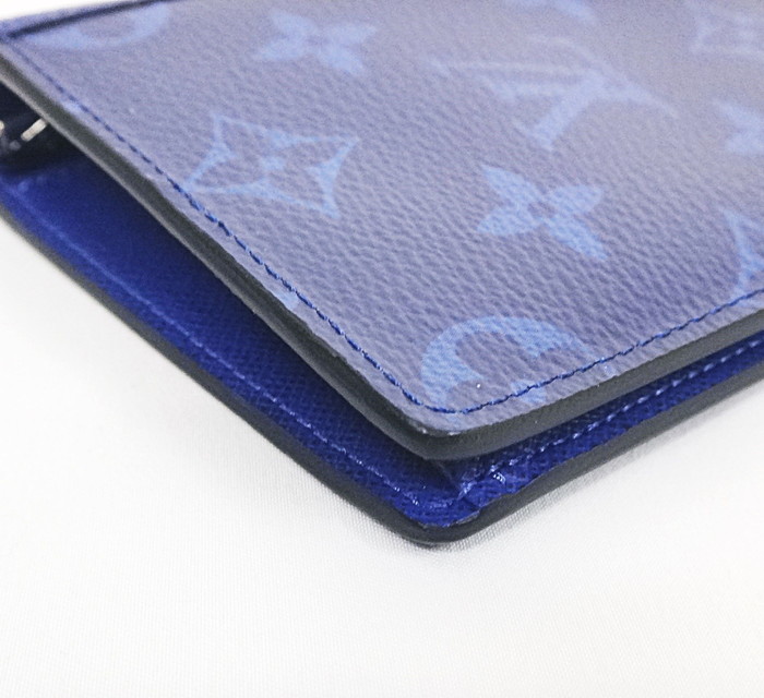 【SAランク】LOUIS VUITTON(ルイヴィトン) タイガラマ ポルトフォイユ ブラザ M30297 ブルー メンズ長財布