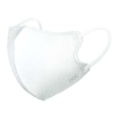 正規取扱店 ISDG 立体型スパンレース不織布カラーマスク(ホワイト)30枚入
