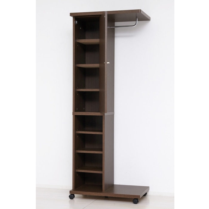 ミラー付ハンガーラック 62136 ブラウン (本州四国九州限定)