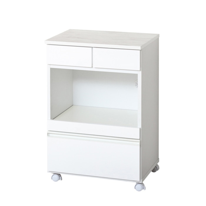 コンパクトレンジワゴン 2口コンセント付 23736 ホワイト (本州四国九州限定)