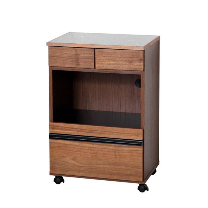 コンパクトレンジワゴン 2口コンセント付 23737 ブラウン (本州四国九州限定)