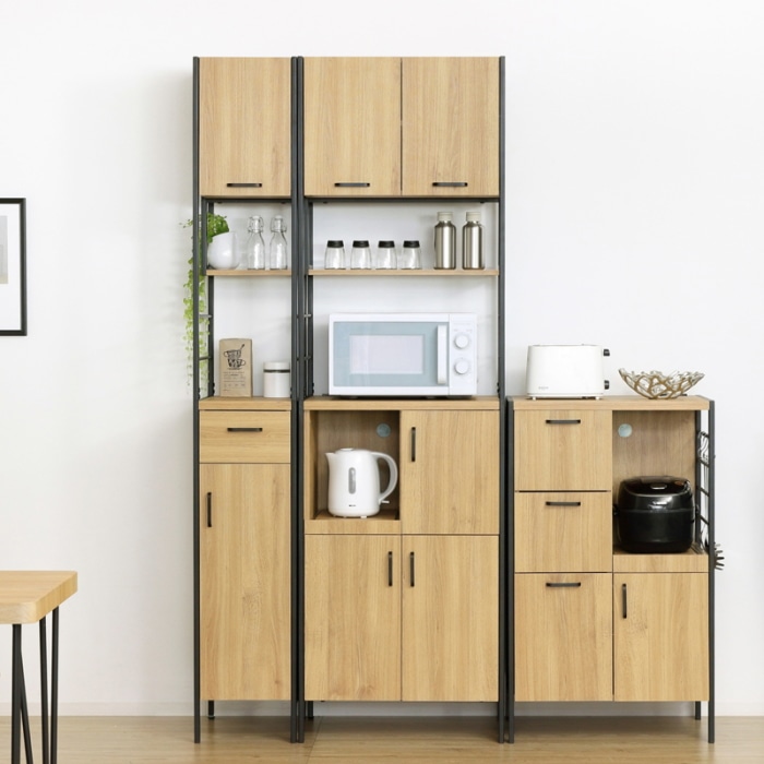 アート食器棚 60-100 23378 モダンナチュラル (本州四国九州限定)