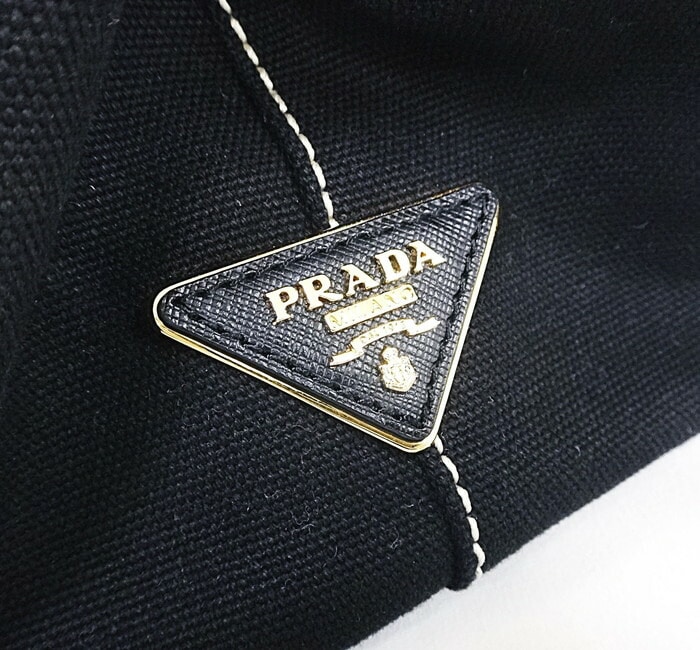 ABランク】PRADA(プラダ) カナパ M トートバッグ キャンバス ブラック