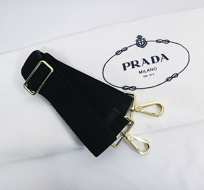 ABランク】PRADA(プラダ) カナパ M トートバッグ キャンバス ブラック