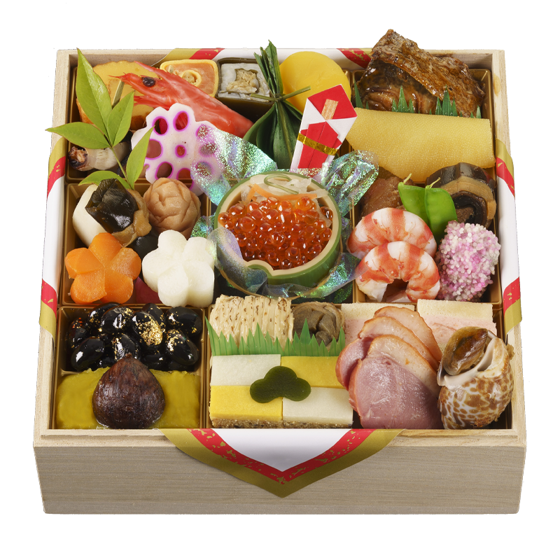 [C12]濱登久　おせち料理　一段重　若紫の花