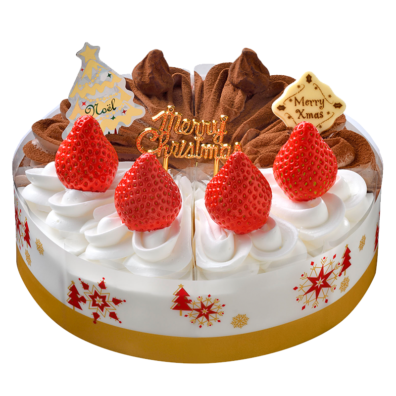 [A37]ヤマザキ クリスマス 苺とチョコの切れてるケーキ