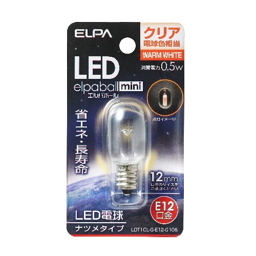 [取寄10]LEDナツメ形E12 LDT1CL-G-E12-G106 クリア電球色相当 [4901087190638]