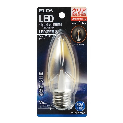 [取寄10]LED電球シャンデリアE26 LDC1CL-G-G337 クリア電球色相当 [4901087196951]