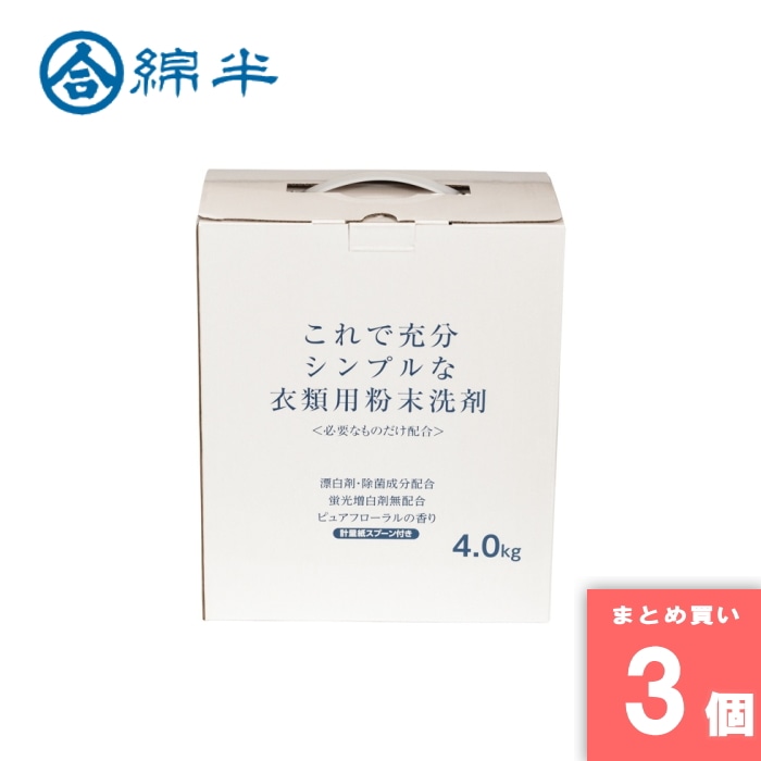 [取寄10][まとめ買い]【3個セット】衣類用大型粉末洗剤4kg [4589458496116]