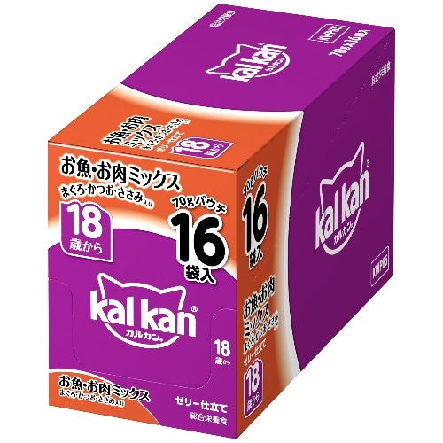 マースジャパン カルカンパウチ18歳お魚お肉ミックス16個入 KWP65 [70g
