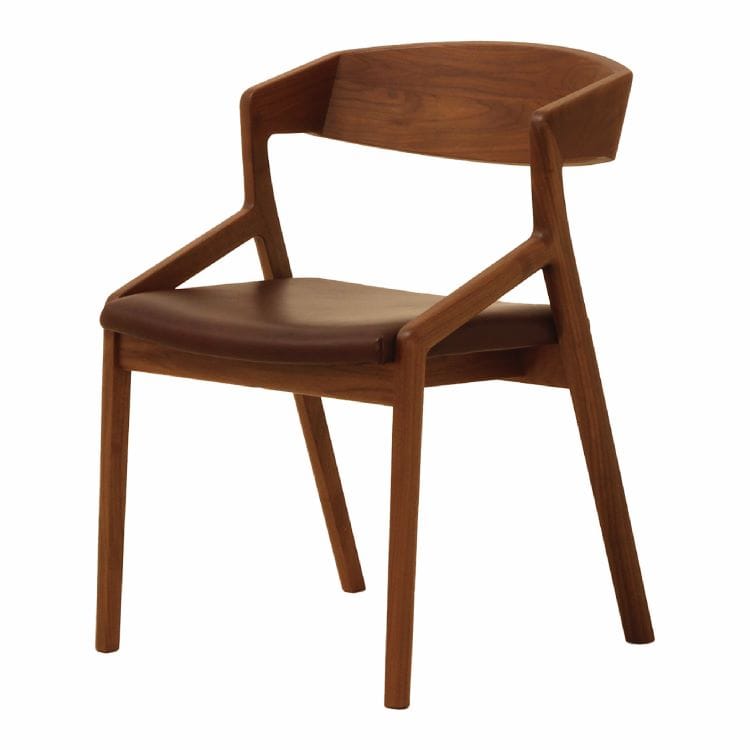 コロナ アームチェア (背もたれ木タイプ / レザー)