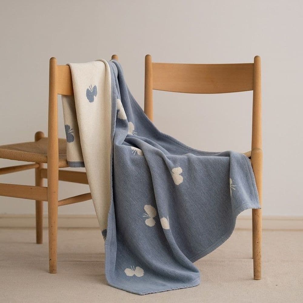 クリッパン シュニールコットン ハーフブランケット(CHOUCHO / ブルー)