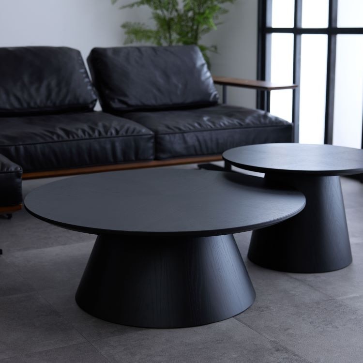 【Quick Delivery対象商品】AG サークル リビングテーブル(ブラック / 幅90cm)