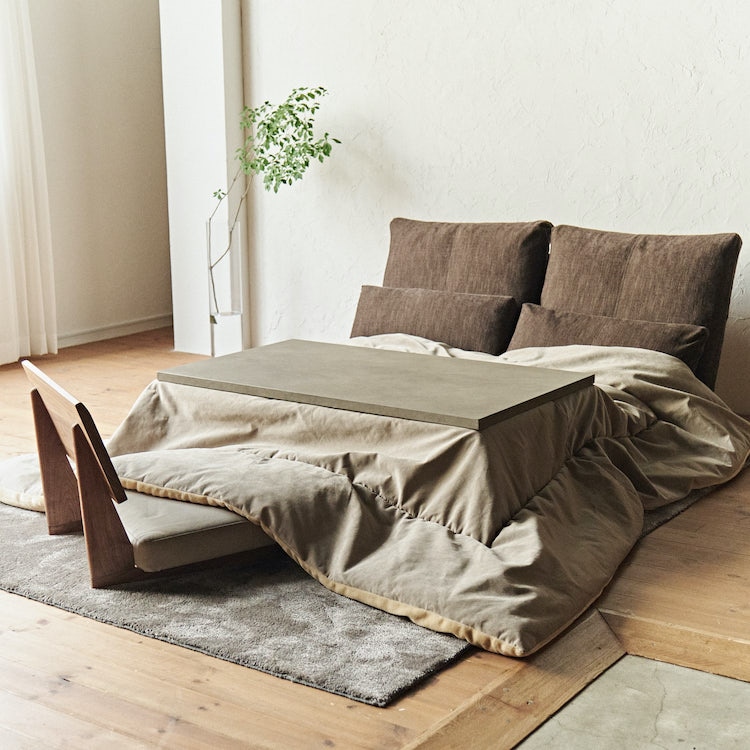 【Quick Delivery対象商品】ノンベ コタツテーブル(幅120×奥行70×高さ36cm　コナラ/天板ライトグレー)