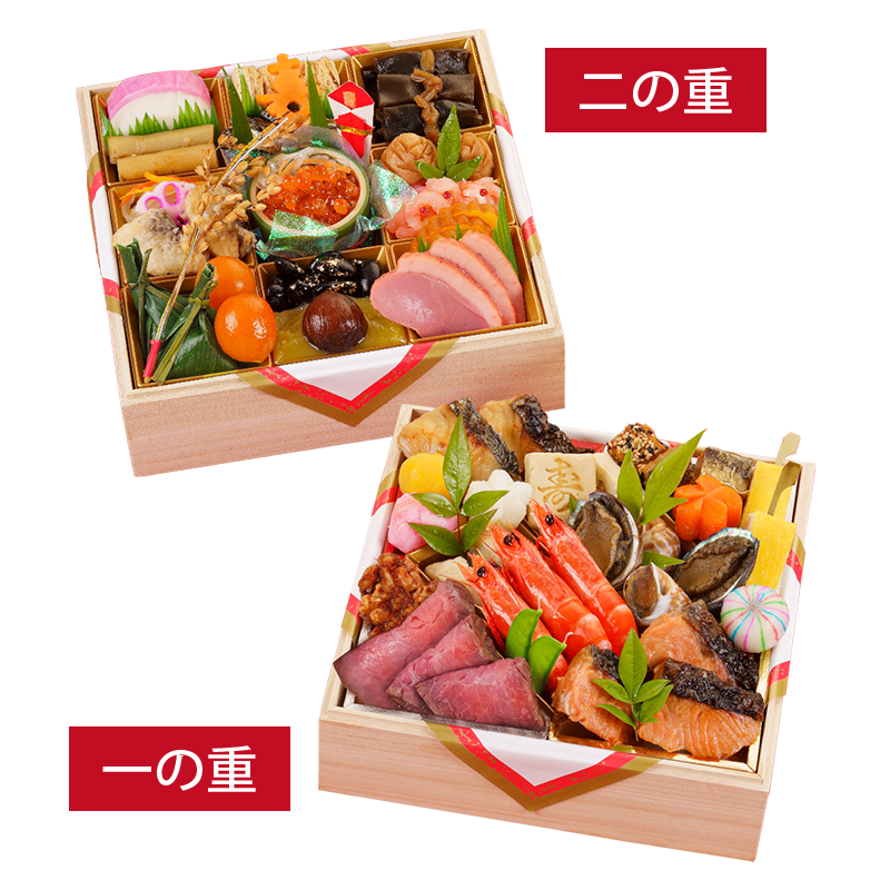 [C15]京料理　濱登久 おせち料理　和二段重 （朝顔の調べ　あさがおのしらべ）