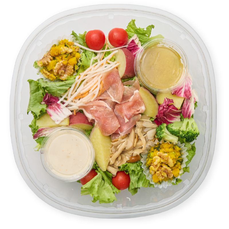 [18]秋野菜とキノコの生ハムサラダ