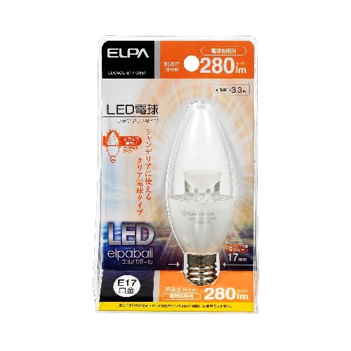 LED電球シャンデリア形E17電球色 LDC4CL-E17-G351 電球色相当