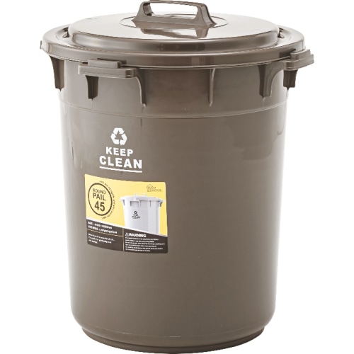 [直送3]ゴミ箱 ダストボックス ペール 45L LFS-765BR ブラウン (直径42.5×高さ52)(本州四国九州限定)