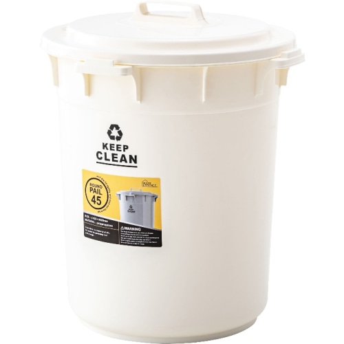 [直送3]ゴミ箱 ダストボックス ペール 45L LFS-765WH ホワイト (直径42.5×高さ52)(本州四国九州限定)