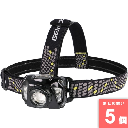 [おすすめ][まとめ買い]【5個セット】GENTOS LED ヘッドライト USB充電式/単4電池 AR-243HD