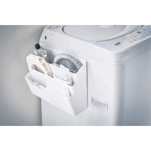 洗濯機横マグネット収納ポケット3段 プレート ホワイト