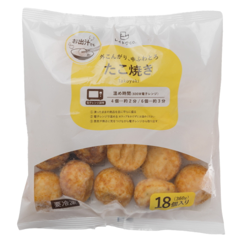 [冷凍]レイトウco.　たこ焼き 18個入り [4589458505580]