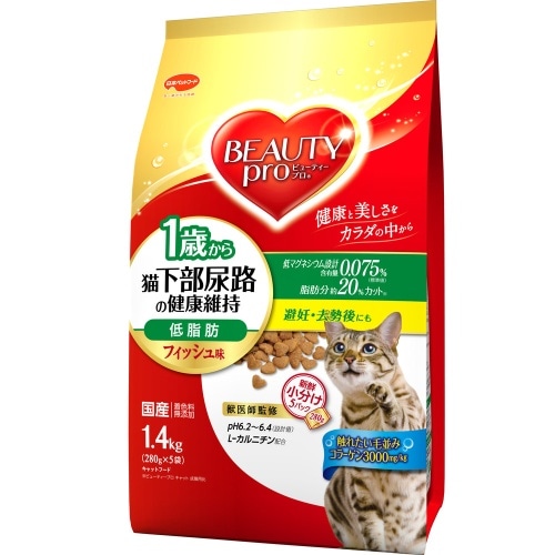 日本ペットフード ビューティープロ猫下部低脂肪1歳1.4kg [1.4㎏]