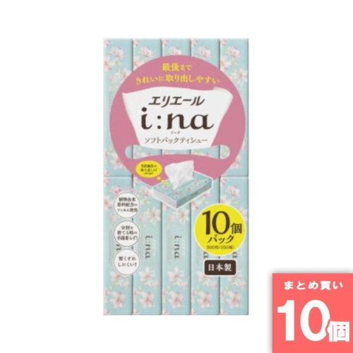 [取寄10][まとめ買い]【10個セット】エリエールイーナソフトPティッシュ150W×10P 白 [4902011717037]