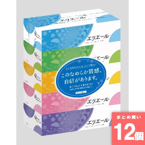 [取寄10][まとめ買い]【12個セット】大王製紙 エリエールティッシュ 180組 5箱 シロ [4902011713619]
