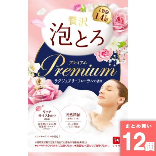 [まとめ買い]【12個セット】お湯物語 贅沢泡とろ プレミアム 入浴料 ラグジュアリーフローラルの香り 40g