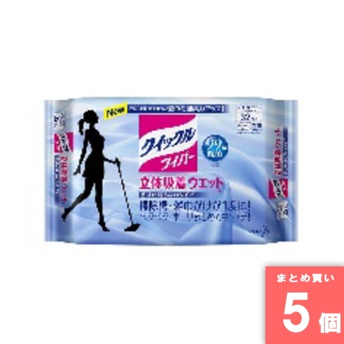 [取寄10][まとめ買い]【5個セット】クイックル立体吸着ウェット 32枚