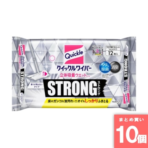 [取寄10][まとめ買い]【10個セット】クイックル立体吸着ウエットシートストロング12枚 [4901301359087]