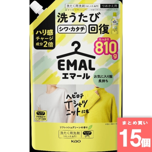 [取寄10][まとめ買い]【15個セット】エマールリフレッシュグリーンの香り替え810g [4901301453587]