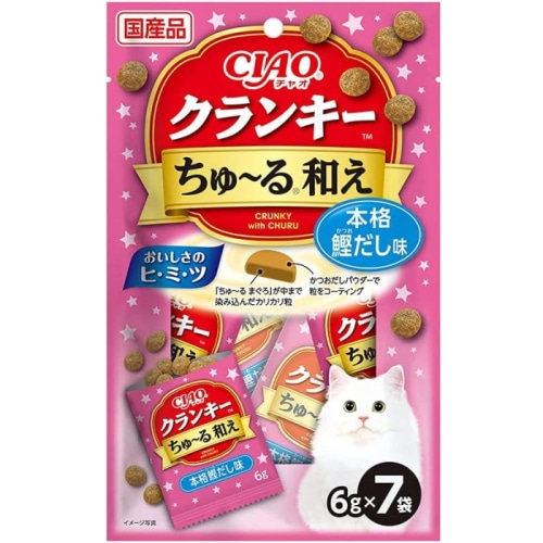 いなばペットフード チャオ クランキー ちゅ～る和え 本格鰹だし味 6g×7袋