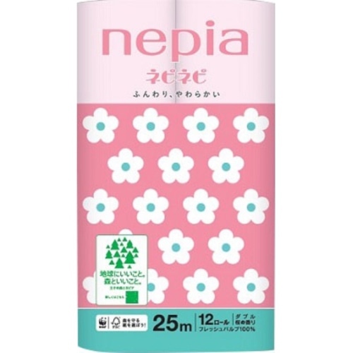ネピア ネピネピ トイレットロール ダブル 桜の香り 25m 12ロール
