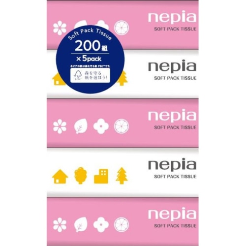 ネピア ソフトパックティシュ 200W 5P 小口対応